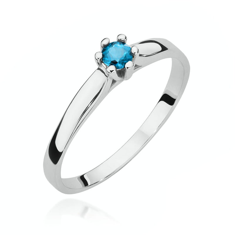 Inel Aur 9K cu Topaz Swiss 0.15 ct, imaginea 5 din 7