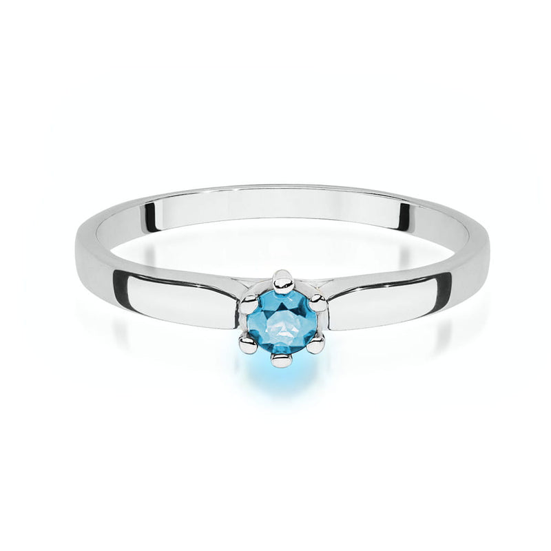 Inel Aur 9K cu Topaz Swiss 0.15 ct, imaginea 6 din 7
