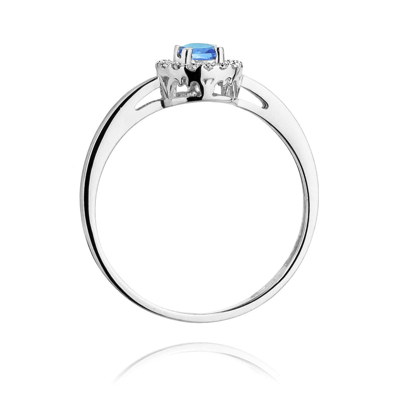 Inel Aur 9K cu Topaz Swiss 0.15 ct si Diamante Naturale 0.08 ct, imaginea 7 din 7