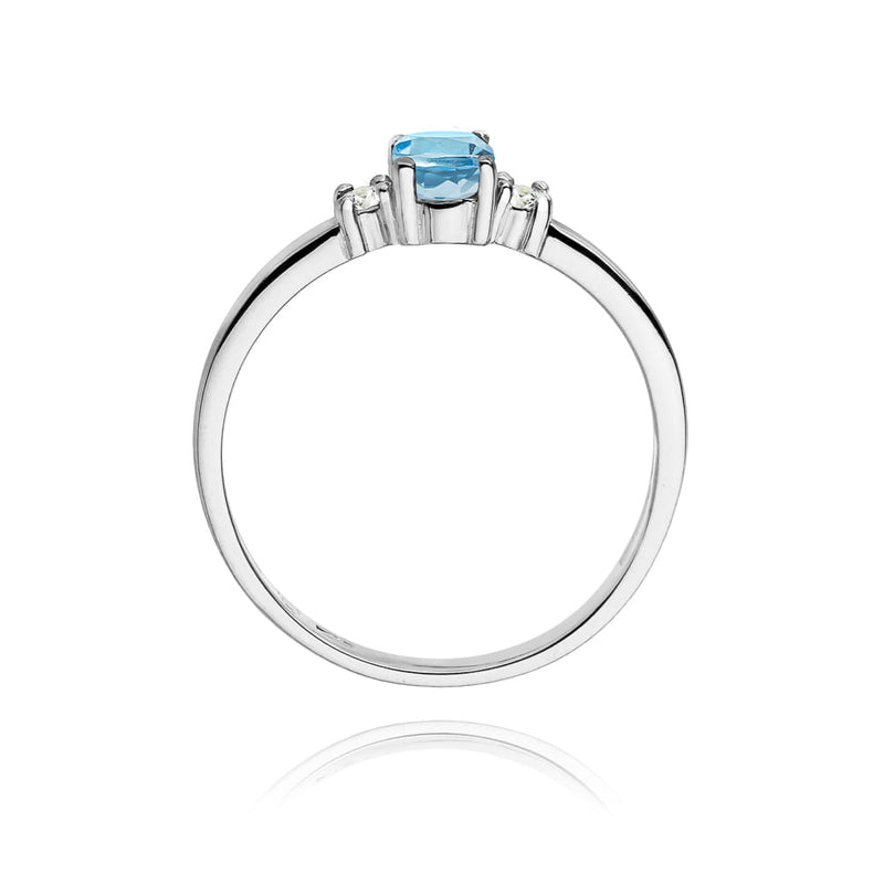 Inel Aur 9K cu Topaz Swiss 0.50 ct si Diamante Naturale 0.08 ct, imaginea 7 din 7