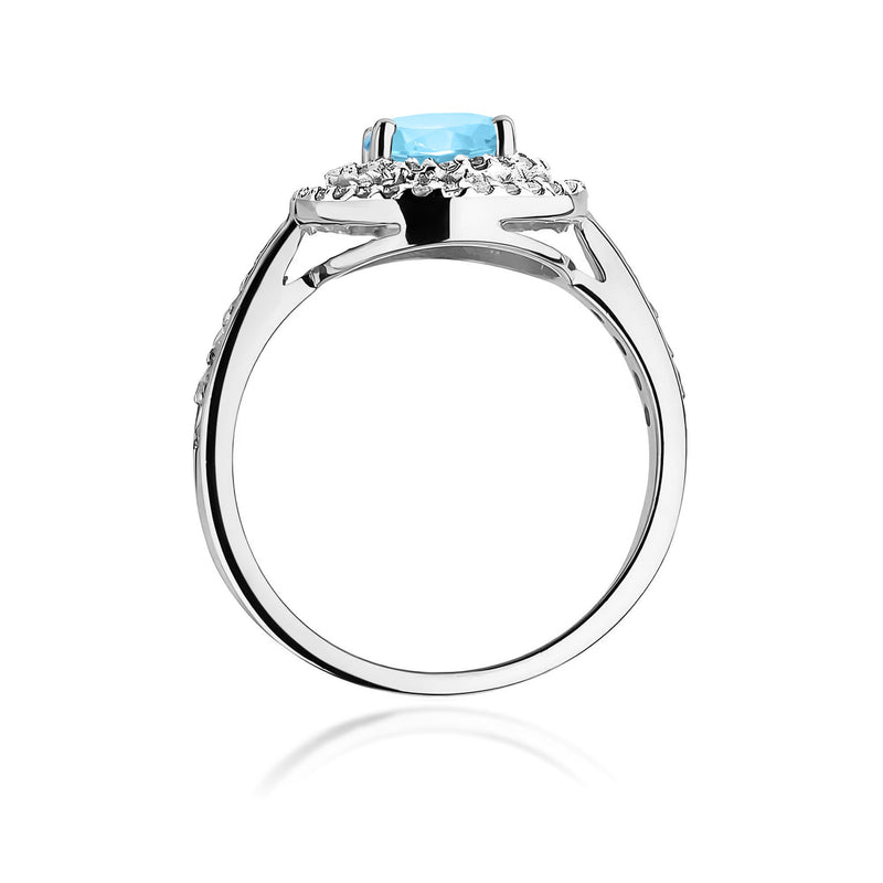 Inel Aur 9K cu Topaz Swiss 0.80 ct si Diamante Naturale 0.37 ct, imaginea 7 din 8