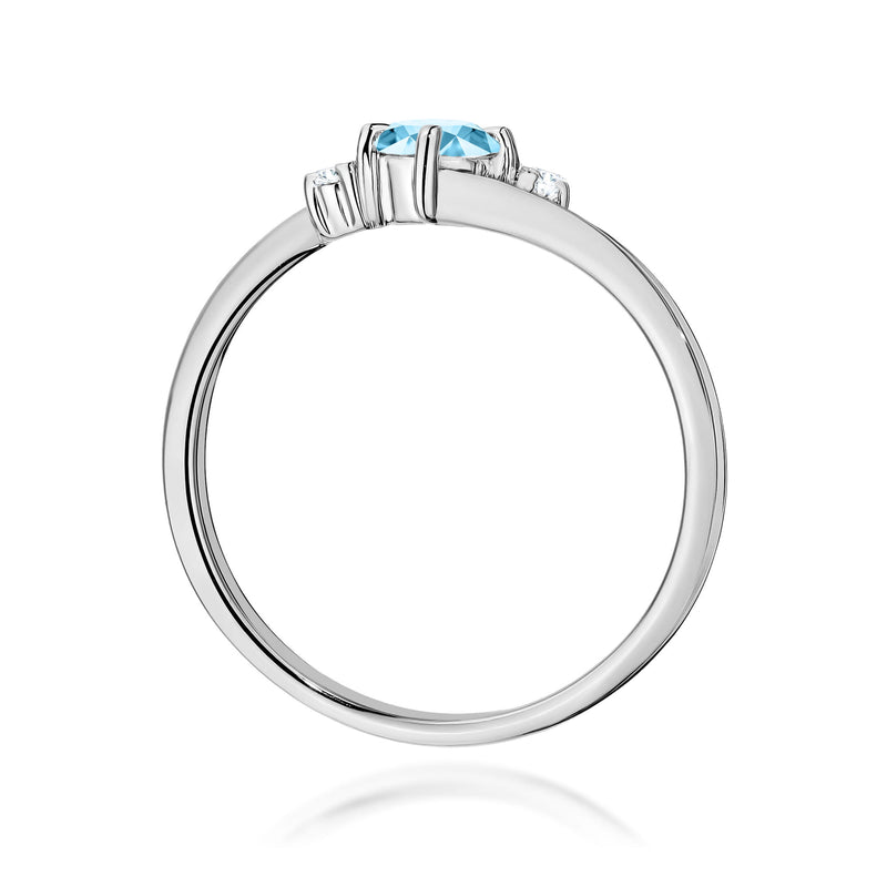 Inel Aur 9K cu Topaz Swiss 0.25 ct si Diamante Naturale 0.03 ct, imaginea 7 din 8