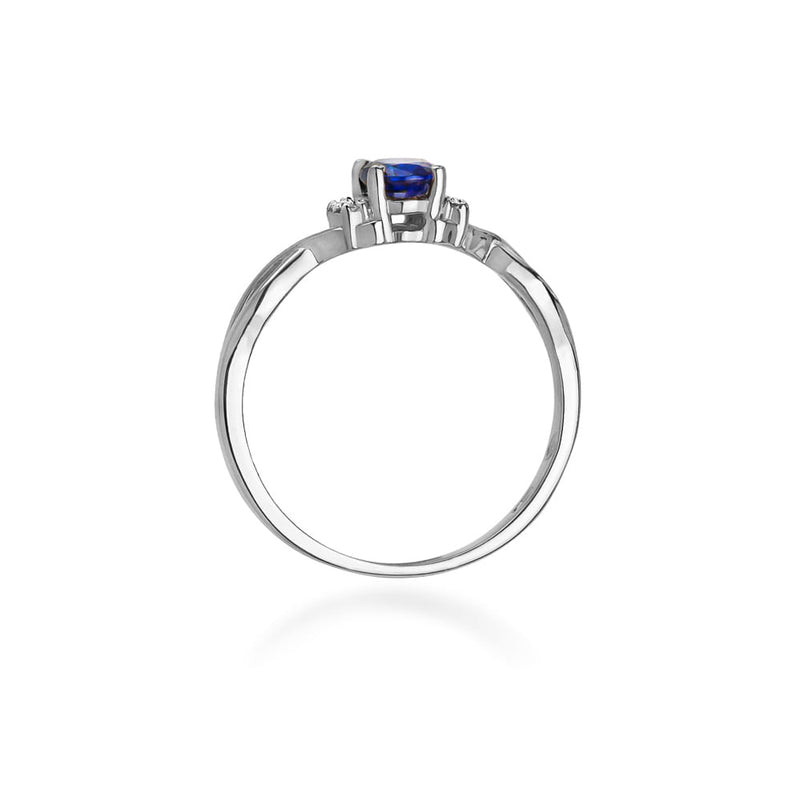 Inel Aur 9K cu Tanzanit 0.40 ct si Diamante Naturale 0.05 ct, imaginea 7 din 8