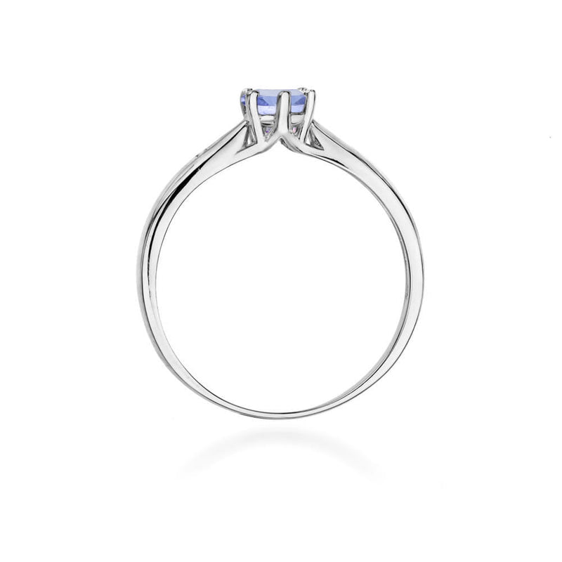 Inel Aur 9K cu Tanzanit 0.50 ct si Diamante Naturale 0.01 ct, imaginea 7 din 8