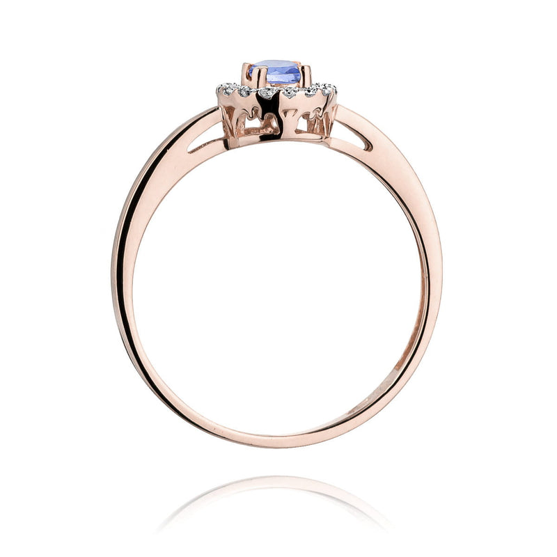 Inel Aur 9K cu Tanzanit 0.15 ct si Diamante Naturale 0.08 ct, imaginea 7 din 11