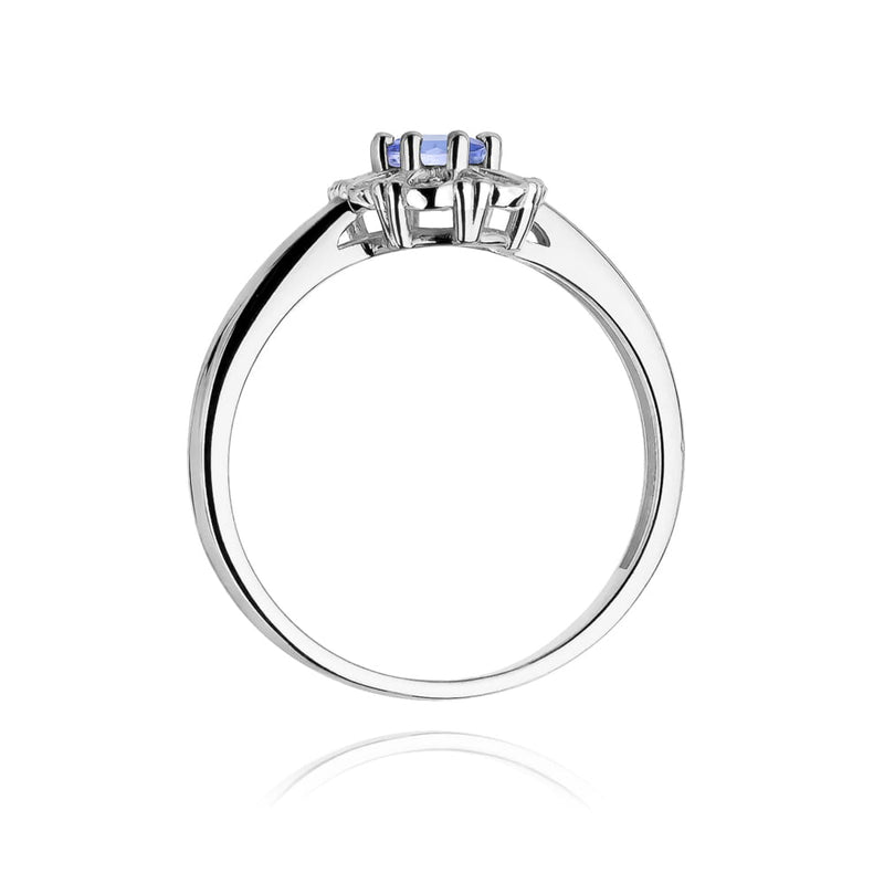 Inel Aur 9K cu Tanzanit 0.40 ct si Diamante Naturale 0.07 ct, imaginea 7 din 7