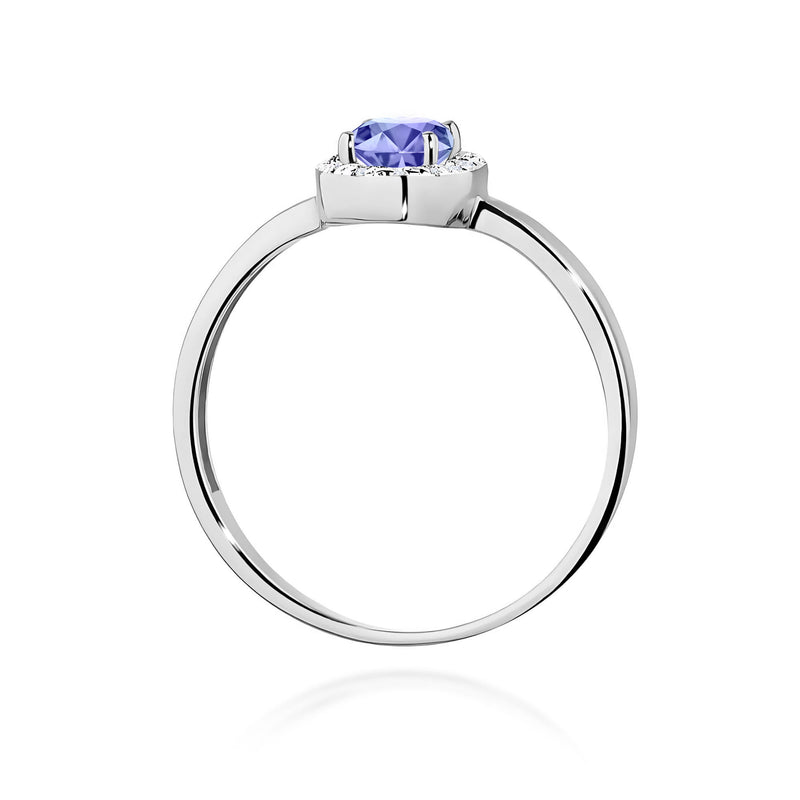 Inel Aur 9K cu Tanzanit 0.40 ct si Diamante Naturale 0.08 ct, imaginea 7 din 8