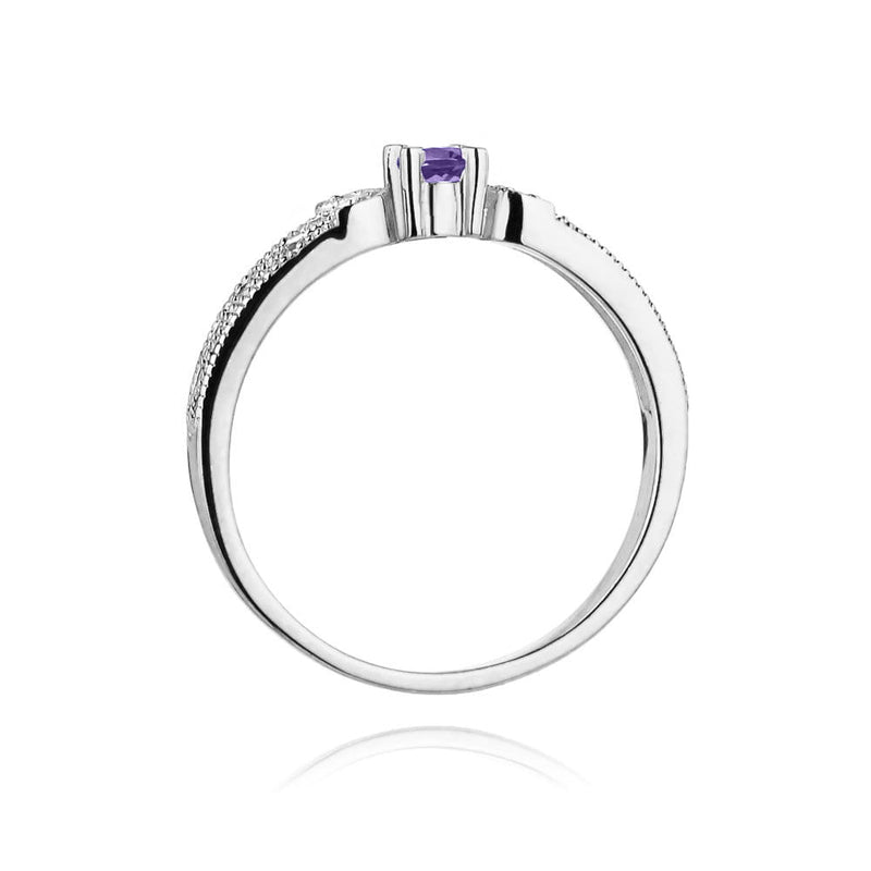 Inel Aur 9K cu Tanzanit 0.15 ct si Diamante Naturale 0.03 ct, imaginea 7 din 7