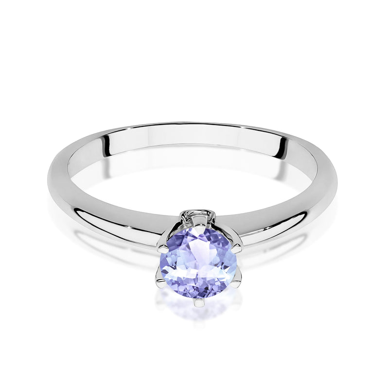 Inel Aur 9K cu Tanzanit 0.50 ct si Diamante Naturale 0.04 ct, imaginea 6 din 8