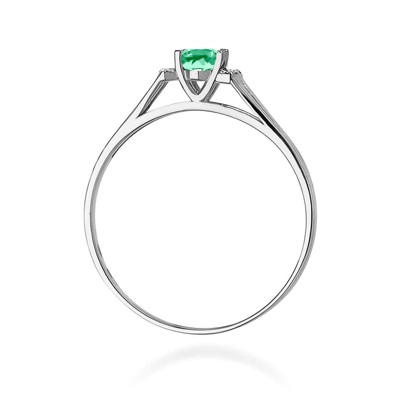 Inel Aur 9K cu Smarald 0.40 ct si Diamante Naturale 0.05 ct, imaginea 7 din 8