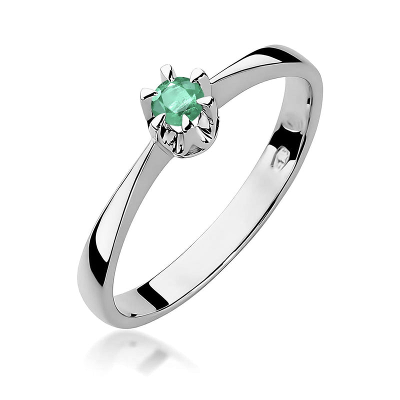 Inel Aur 9K cu Smarald 0.15 ct, imaginea 5 din 8