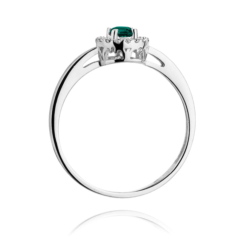 Inel Aur 9K cu Smarald 0.15 ct si Diamante Naturale 0.08 ct, imaginea 11 din 11