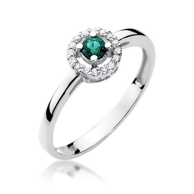 Inel Aur 9K cu Smarald 0.15 ct si Diamante Naturale 0.08 ct, imaginea 9 din 11
