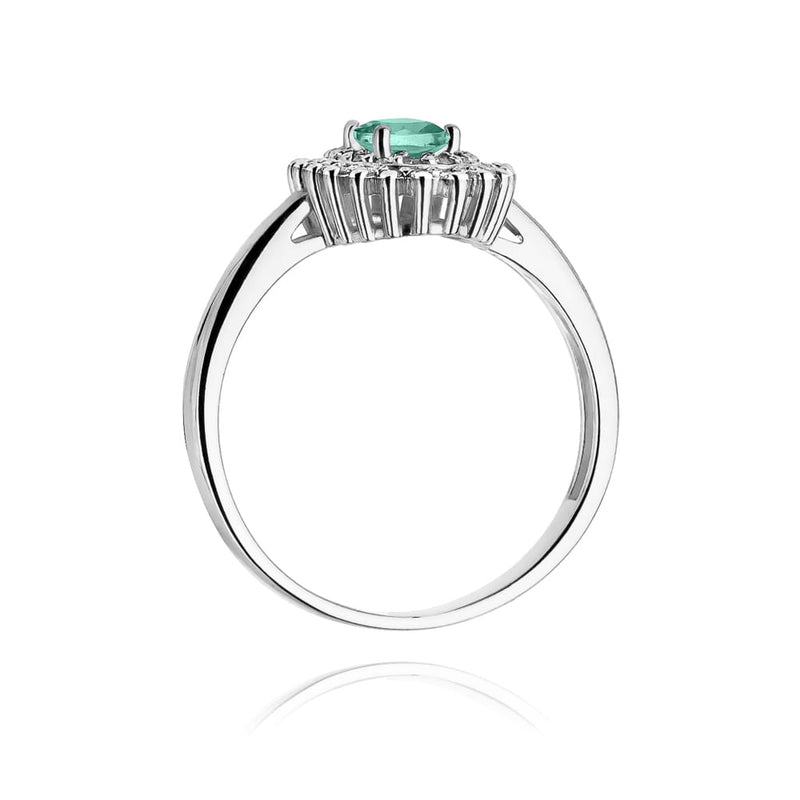 Inel Aur 9K cu Smarald 0.40 ct si Diamante Naturale 0.20 ct, imaginea 7 din 7