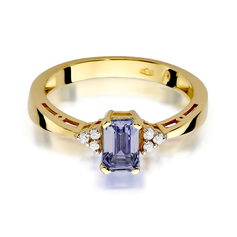 Inel Aur 9K cu Ametist 0.50 ct si Diamante Naturale 0.03 ct, imaginea 2 din 8