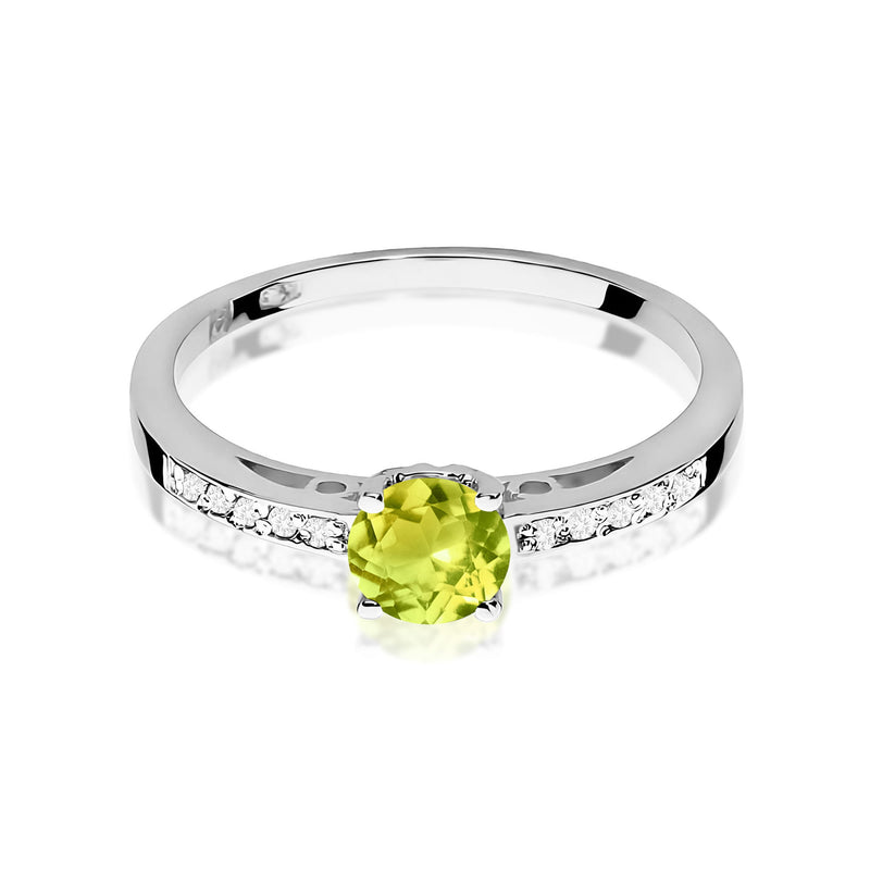 Inel Aur 9K cu Peridot 0.60 ct si Diamante Naturale 0.05 ct, imaginea 6 din 8