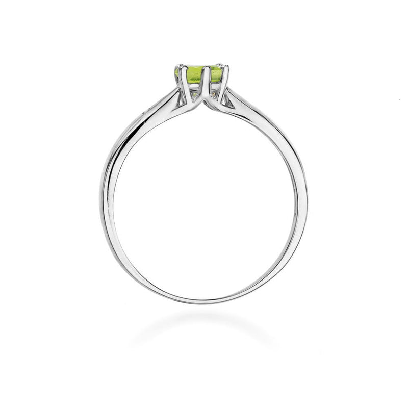Inel Aur 9K cu Peridot 0.60 ct si Diamante Naturale 0.01 ct, imaginea 7 din 8