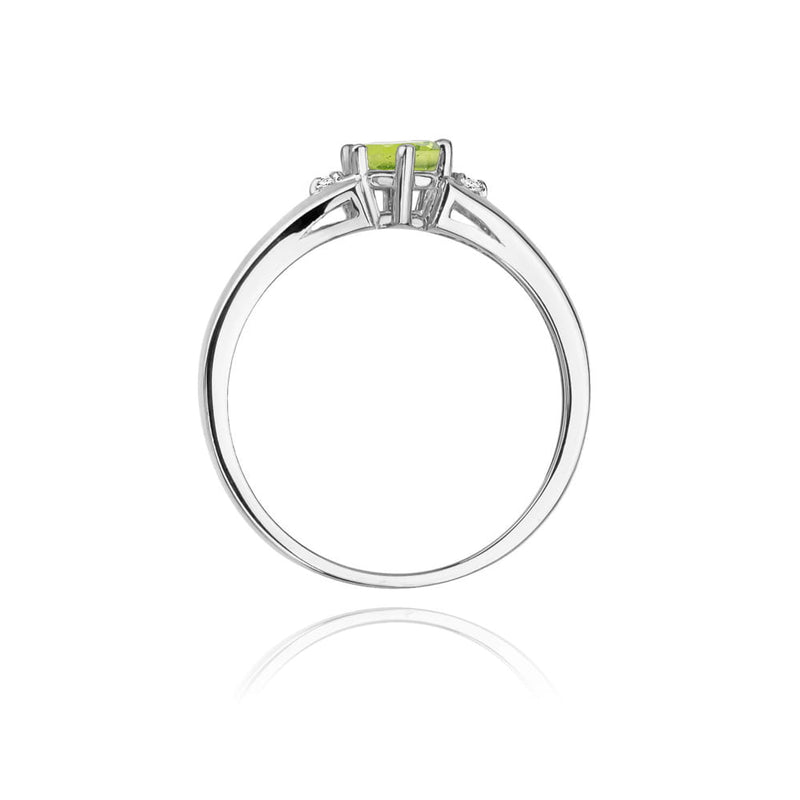 Inel Aur 9K cu Peridot 0.60 ct si Diamante Naturale 0.03 ct, imaginea 7 din 8