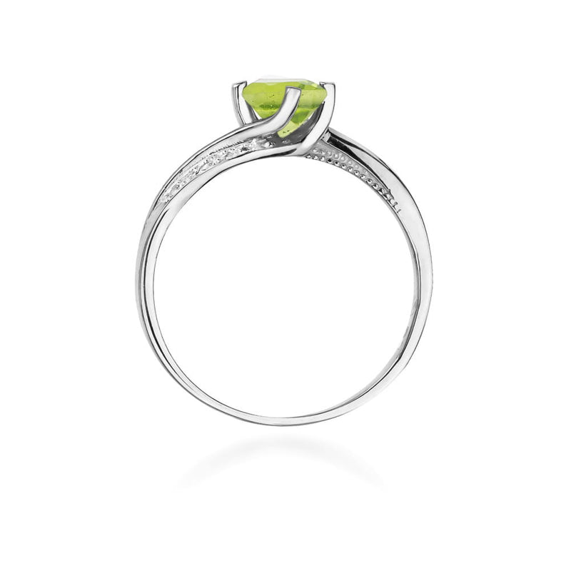 Inel Aur 9K cu Peridot 0.60 ct si Diamante Naturale 0.05 ct, imaginea 7 din 8