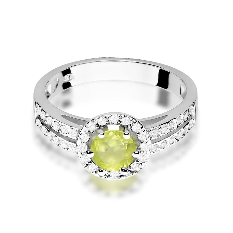 Inel Aur 9K cu Peridot 0.60 ct si Diamante Naturale 0.20 ct, imaginea 6 din 8