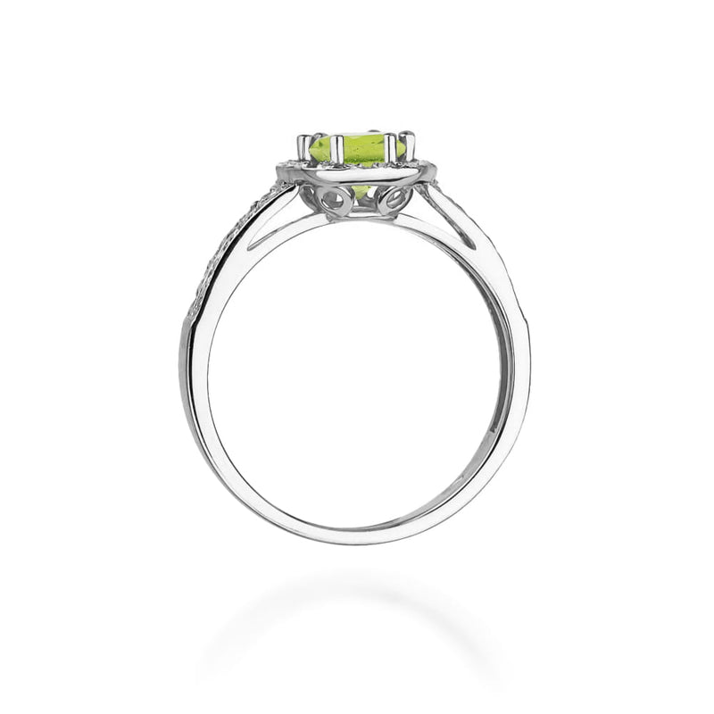 Inel Aur 9K cu Peridot 0.60 ct si Diamante Naturale 0.20 ct, imaginea 7 din 8