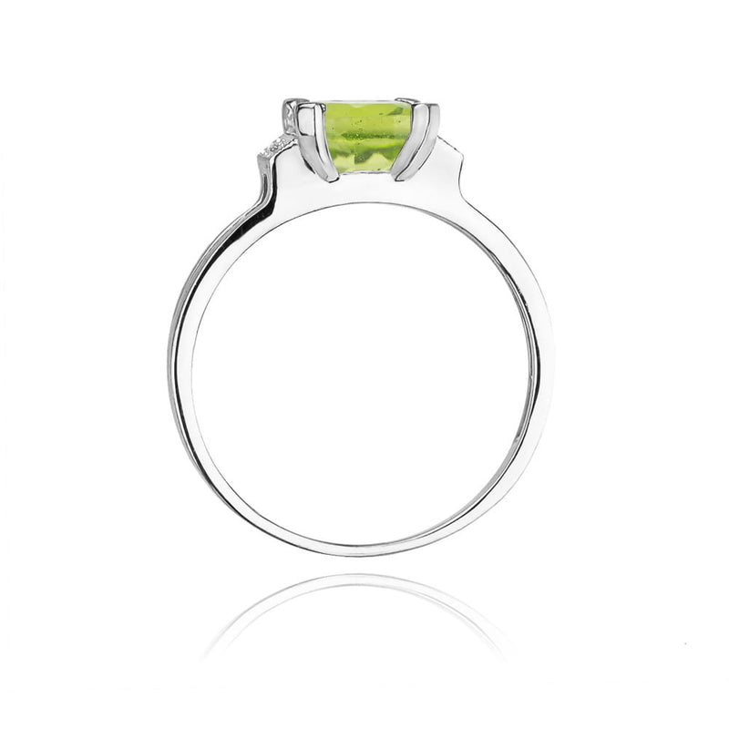 Inel Aur 9K cu Peridot 1.10 ct si Diamante Naturale 0.03 ct, imaginea 7 din 8