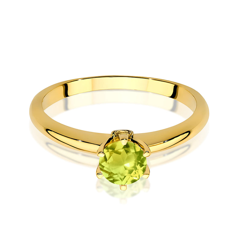 Inel Aur 9K cu Peridot 0.60 ct si Diamante Naturale 0.04 ct, imaginea 2 din 8