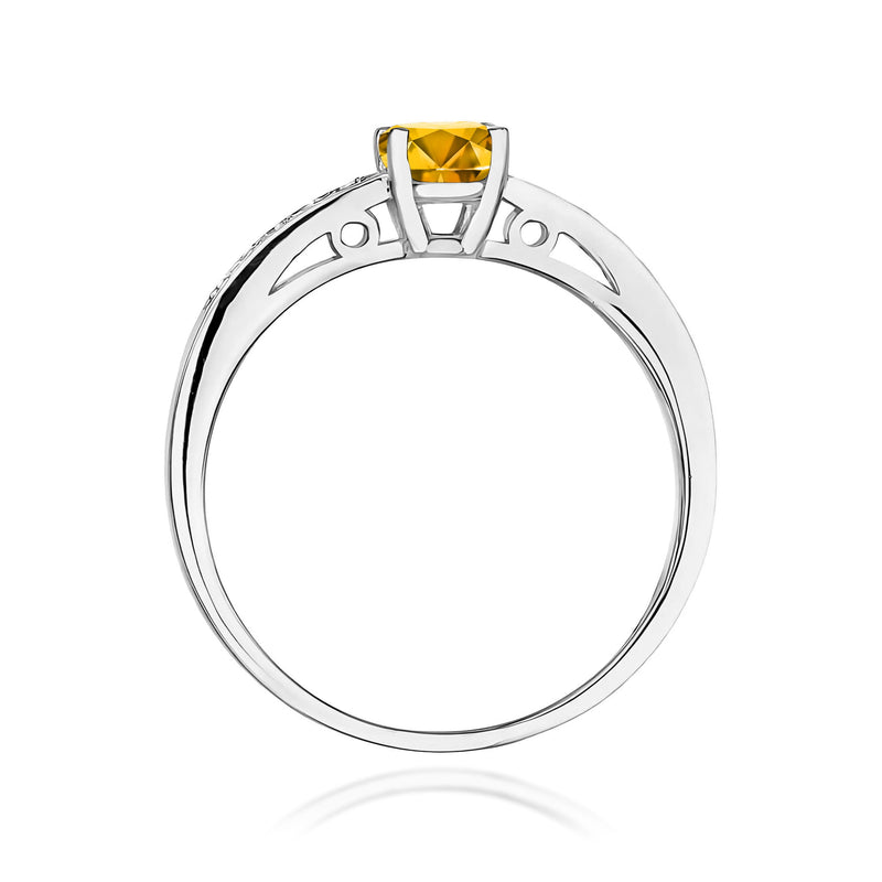 Inel Aur 9K cu Citrin 0.50 ct si Diamante Naturale 0.05 ct, imaginea 7 din 8