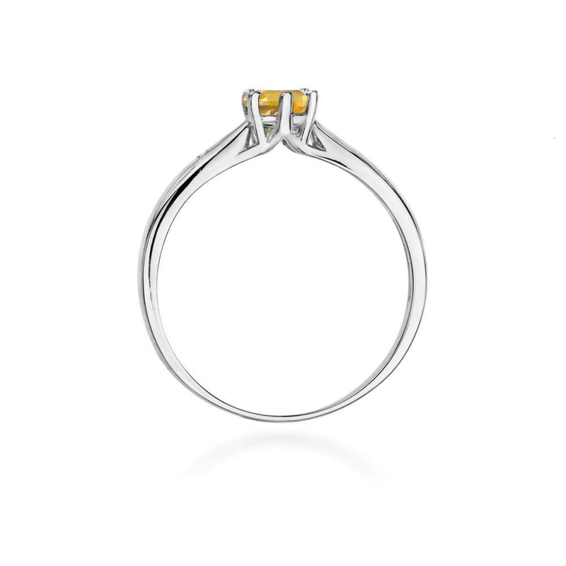 Inel Aur 9K cu Citrin 0.50 ct si Diamante Naturale 0.01 ct, imaginea 7 din 8