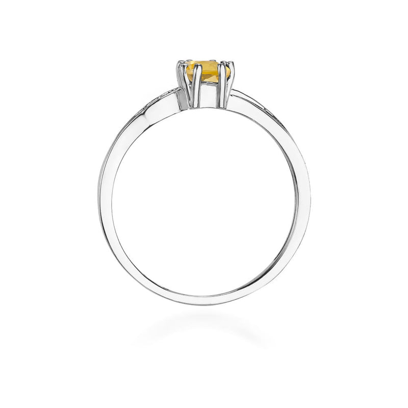 Inel Aur 9K cu Citrin 0.60 ct si Diamante Naturale 0.03 ct, imaginea 7 din 8