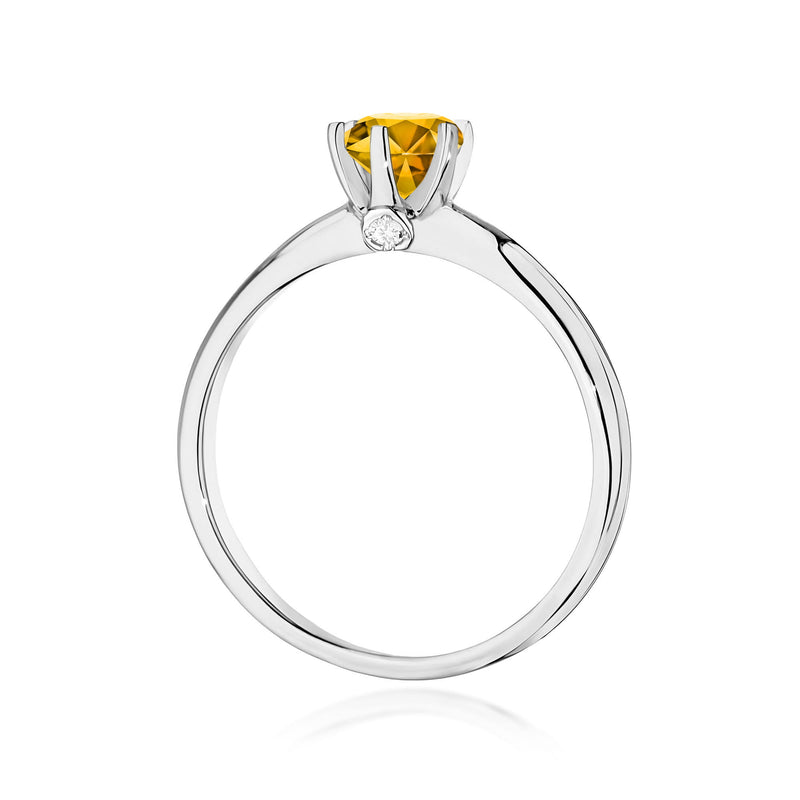 Inel Aur 9K cu Citrin 0.50 ct si Diamante Naturale 0.04 ct, imaginea 7 din 8