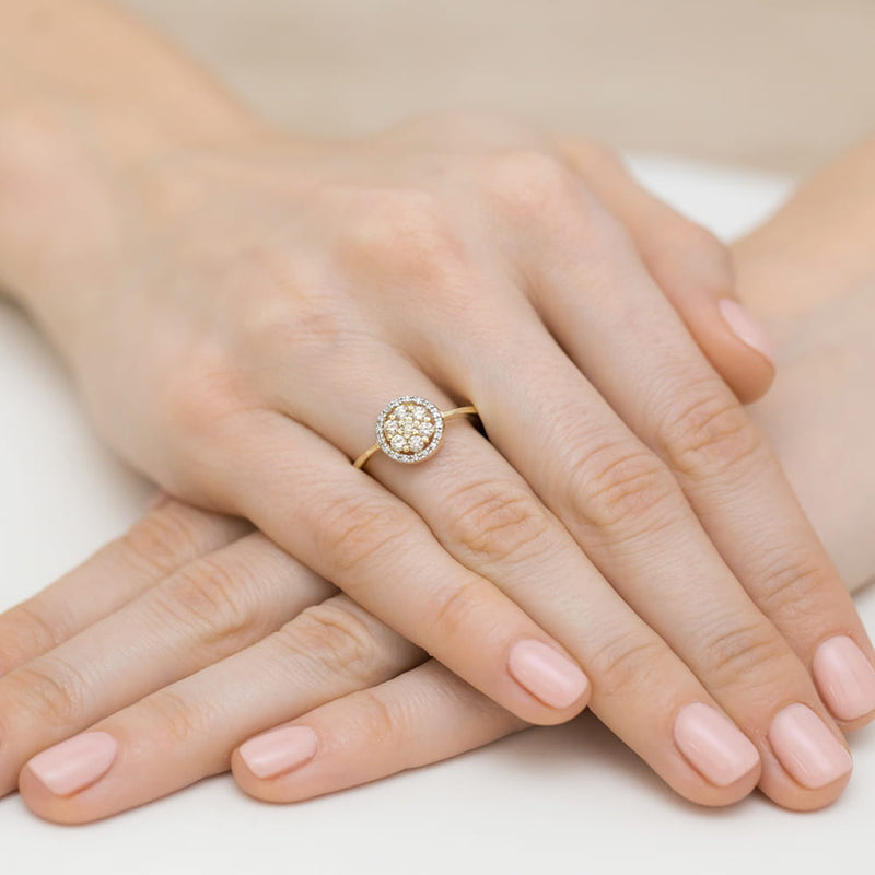 Inel Aur 9K cu Diamante Naturale 0.44 ct, imaginea 4 din 8