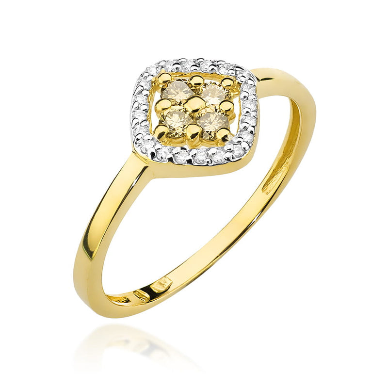 Inel Aur 9K cu Diamante Naturale 0.30 ct — Aur galben