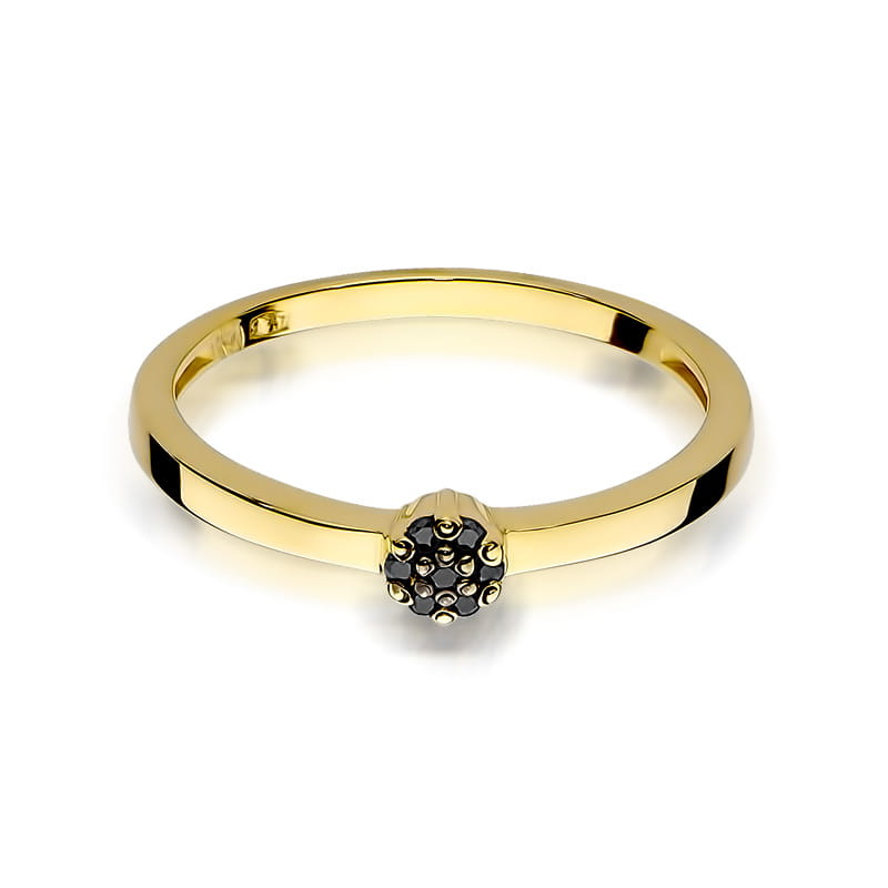 Inel Aur 9K cu Diamante Naturale Negre 0.04 ct, imaginea 2 din 8