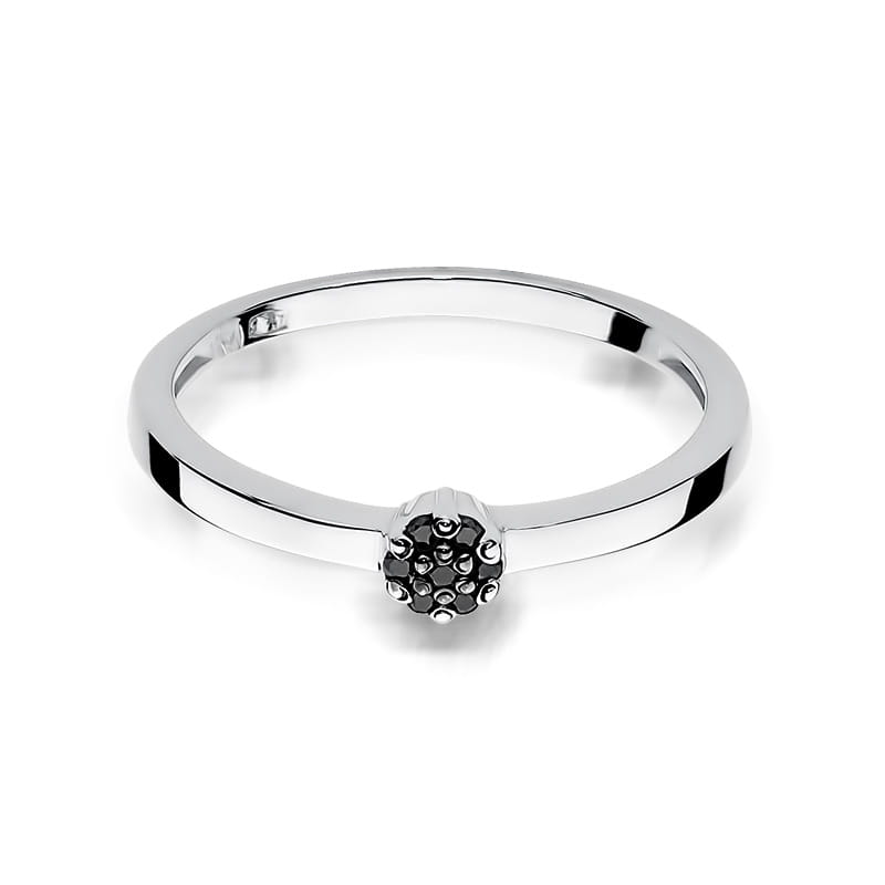 Inel Aur 9K cu Diamante Naturale Negre 0.04 ct, imaginea 6 din 8