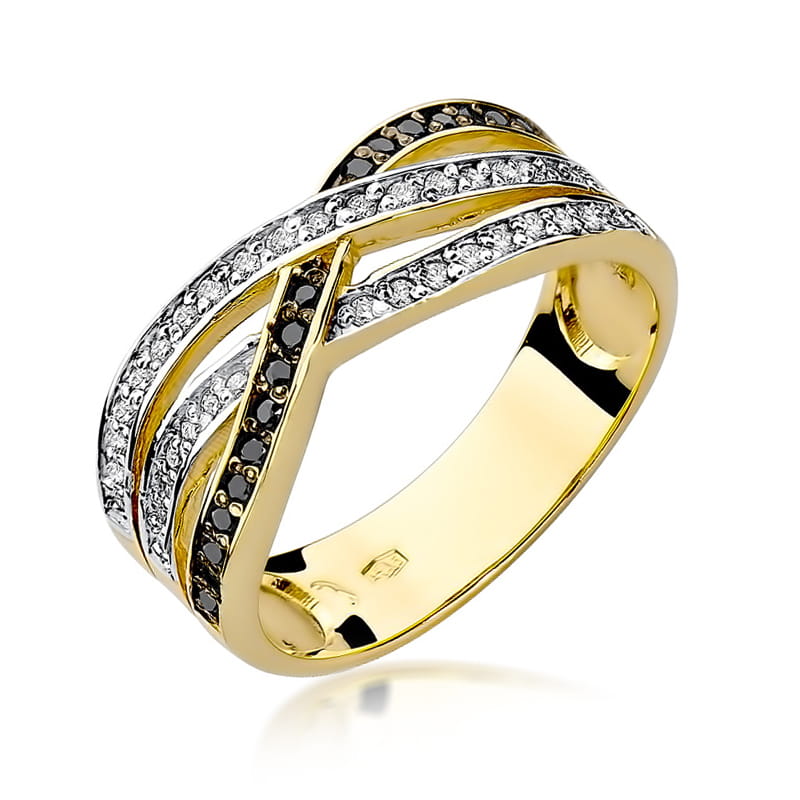 Inel Aur 9K cu Diamante Naturale 0.18 ct — Aur galben
