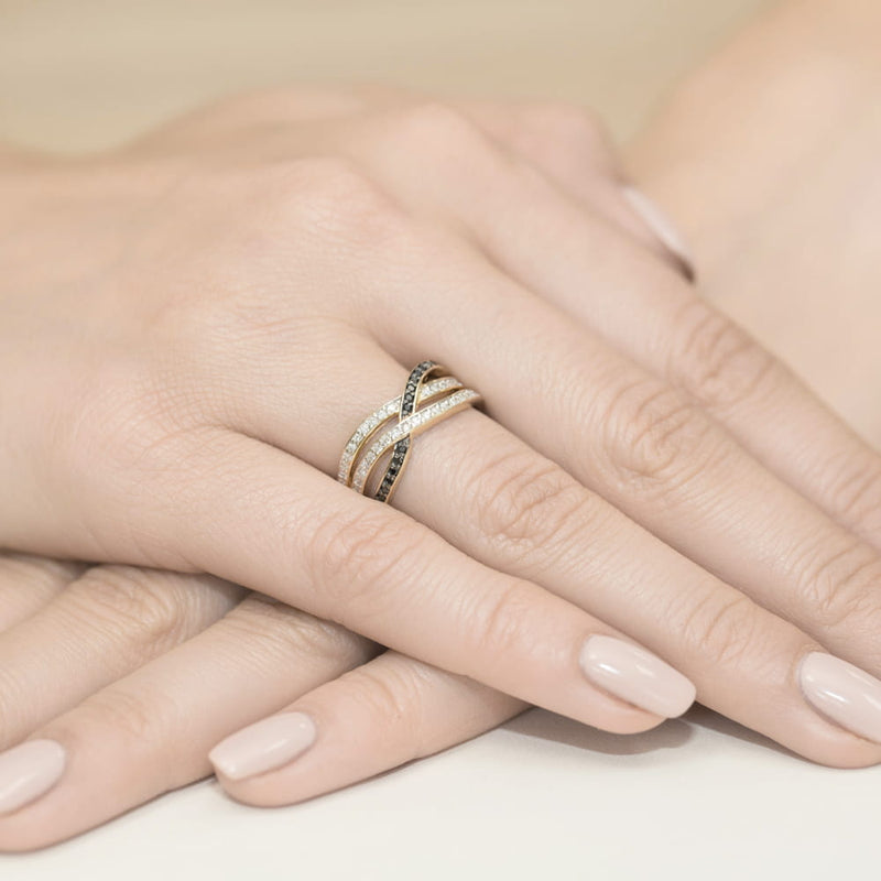 Inel Aur 9K cu Diamante Naturale 0.18 ct, imaginea 4 din 7