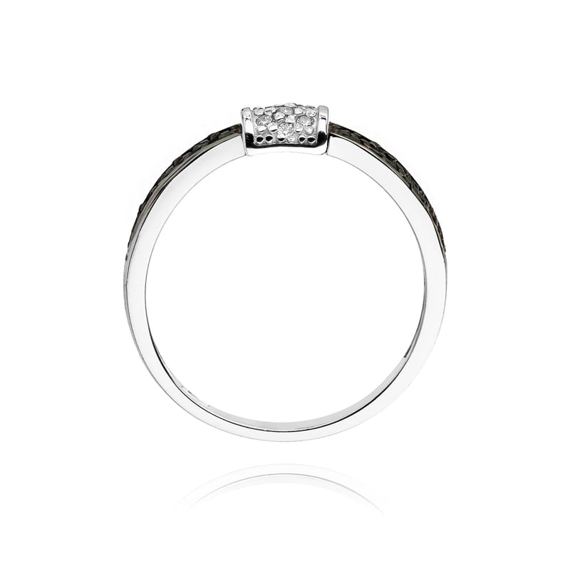 Inel Aur 9K cu Diamante Naturale Albe si Negre 0.19 ct, imaginea 7 din 7