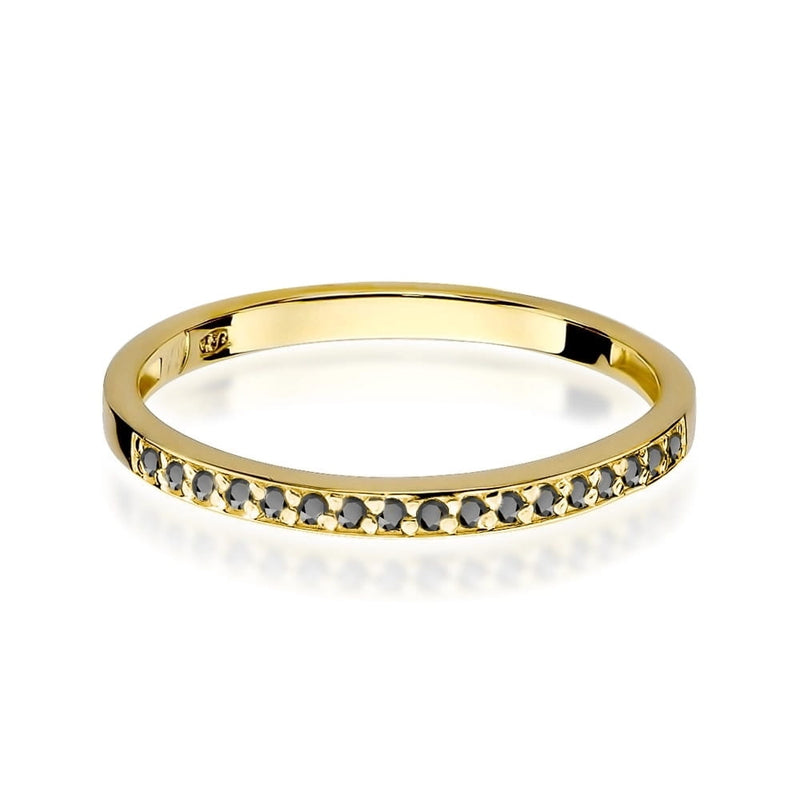 Inel Aur 9K cu Diamante Naturale Negre 0.09 ct, imaginea 2 din 7