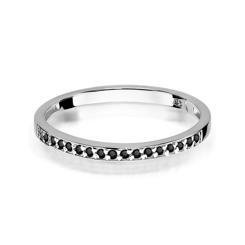 Inel Aur 9K cu Diamante Naturale Negre 0.09 ct, imaginea 5 din 7