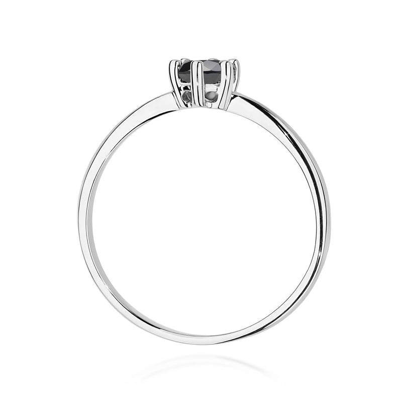 Inel Aur 9K cu Diamant Natural Negru 0.30 ct, imaginea 7 din 8