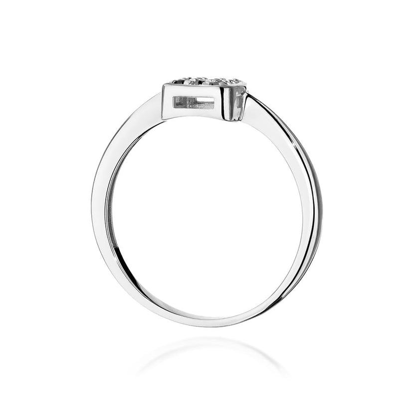 Inel Aur 9K cu Diamante Naturale Albe si Negre 0.13 ct, imaginea 7 din 8