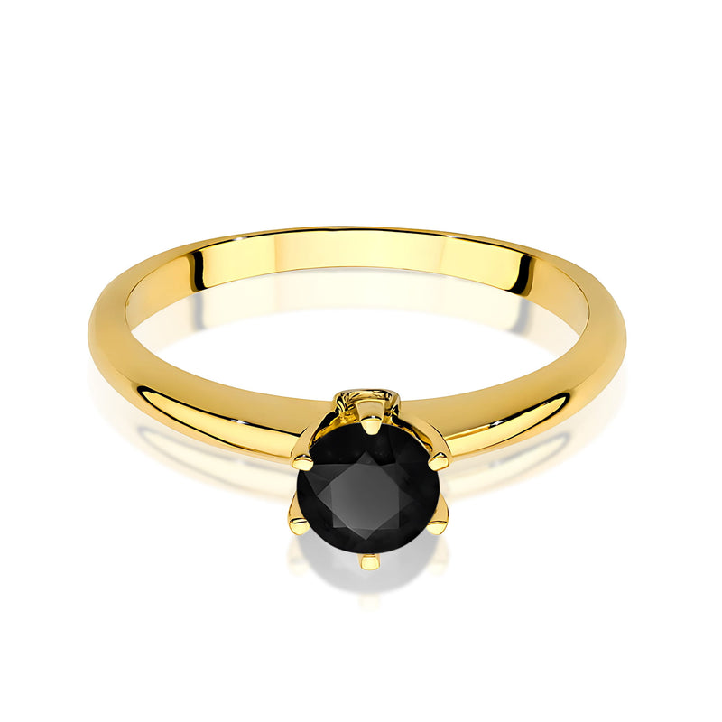Inel Aur 9K cu Diamante Naturale Albe si Negre 0.54 ct, imaginea 2 din 8
