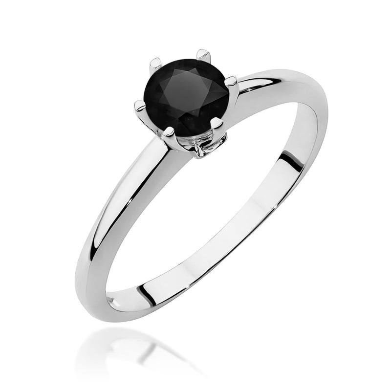 Inel Aur 9K cu Diamante Naturale Albe si Negre 0.54 ct, imaginea 5 din 8