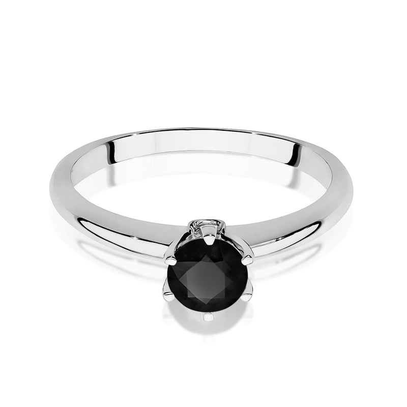 Inel Aur 9K cu Diamante Naturale Albe si Negre 0.54 ct, imaginea 6 din 8