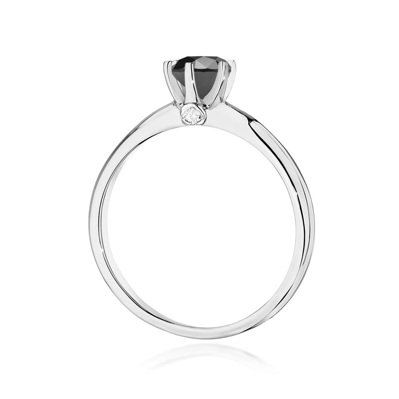 Inel Aur 9K cu Diamante Naturale Albe si Negre 0.54 ct, imaginea 7 din 8