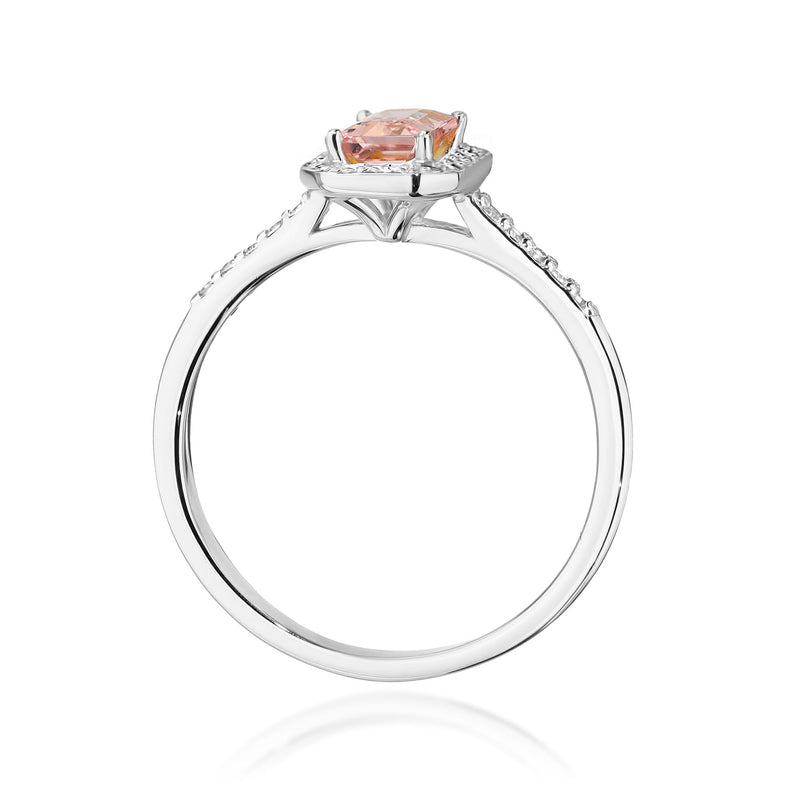 Inel Aur 9K cu Morganit 0.60 ct si Diamante Naturale 0.19 ct, imaginea 7 din 8