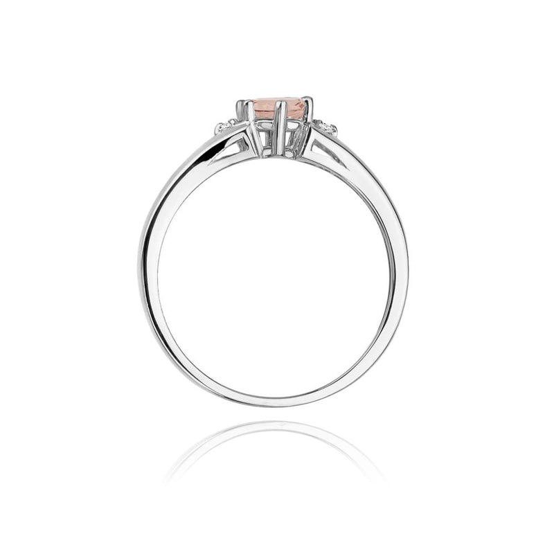 Inel Aur 9K cu Morganit 0.40 ct si Diamante Naturale 0.03 ct, imaginea 7 din 8