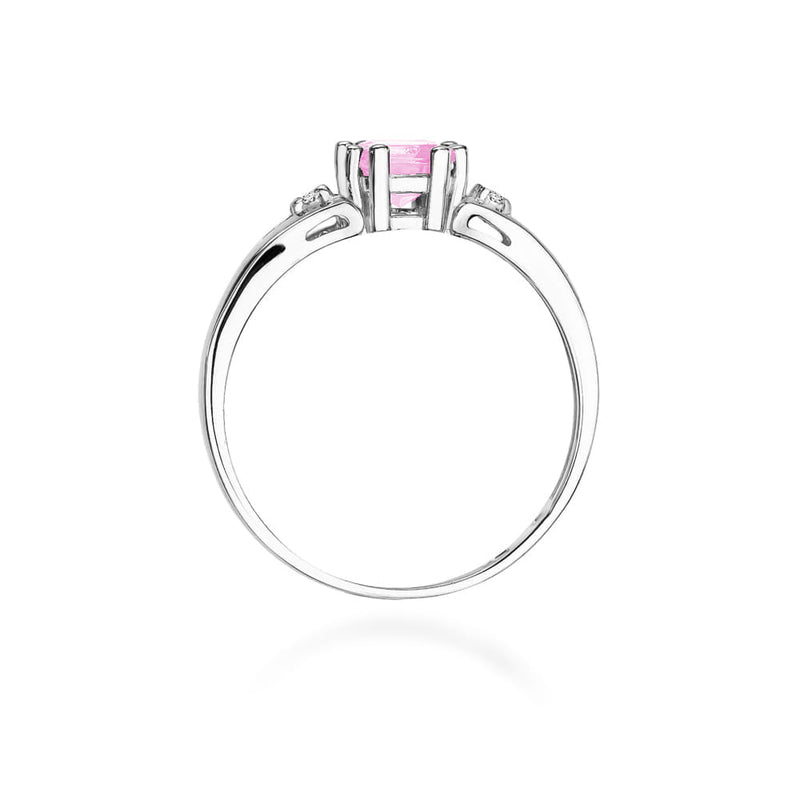 Inel Aur 9K cu Topaz Roz 0.65 ct si Diamante Naturale 0.03 ct, imaginea 7 din 8