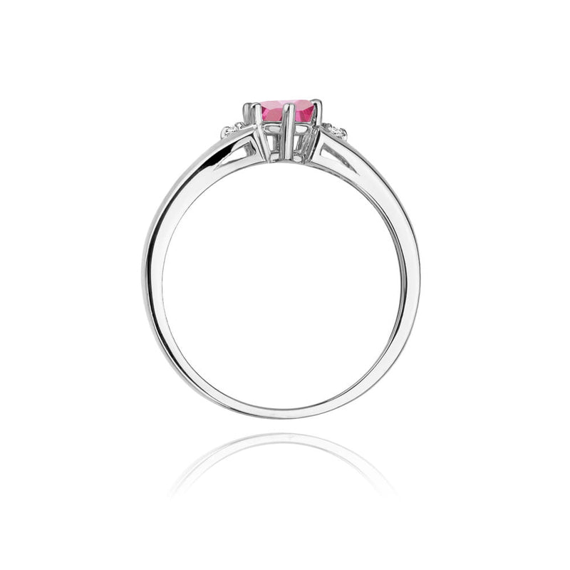 Inel Aur 9K cu Topaz Roz 0.60 ct si Diamante Naturale 0.03 ct, imaginea 7 din 8